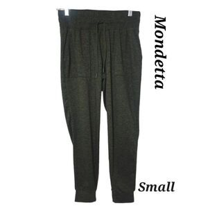 Mondetta Women's Harlem Peached Mélange Jogger Pants Olive Night Small